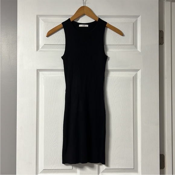 THROUGH THE YEARS BLACK Ribbed Knit DRESS S/M - Picture 8 of 10